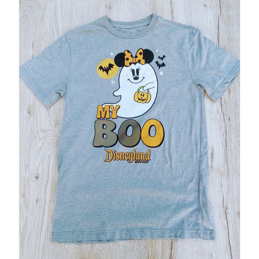 Disney Shirt Womens Medium Gray My Boo Disneyland Halloween Minnie Mouse Tee Top
